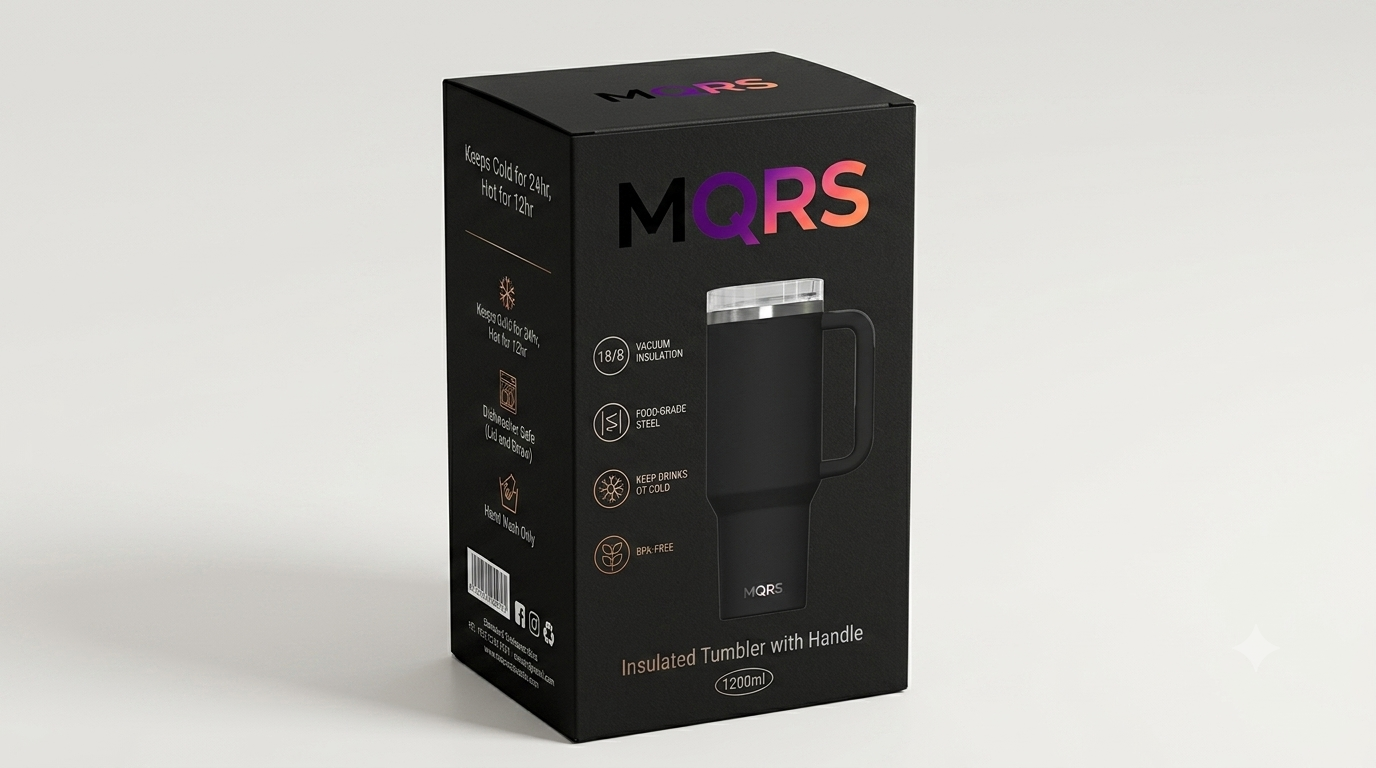 MQRS Premium Insulated Tumbler with Handle, 1200ml