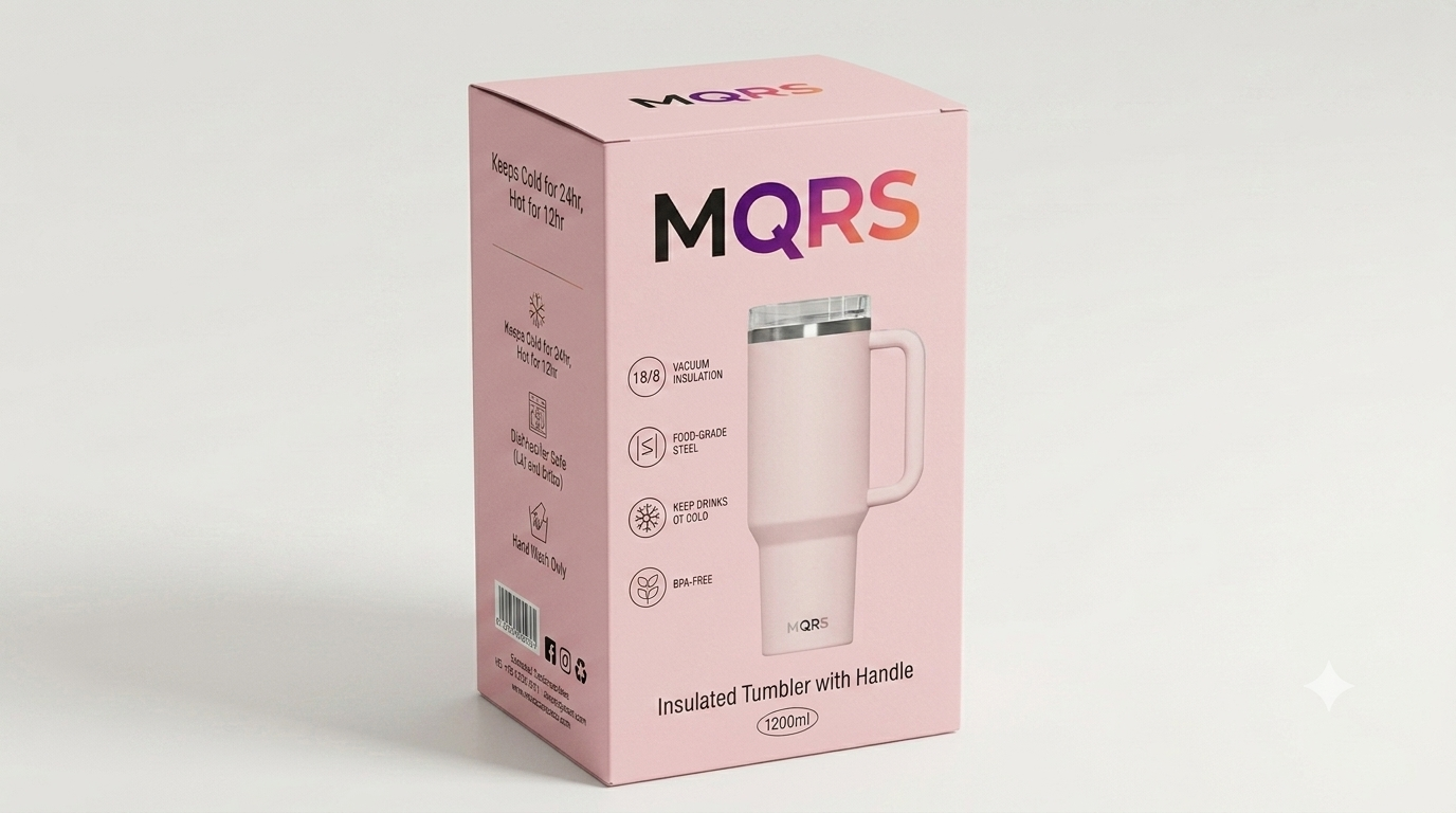 MQRS Premium Insulated Tumbler with Handle, 1200ml